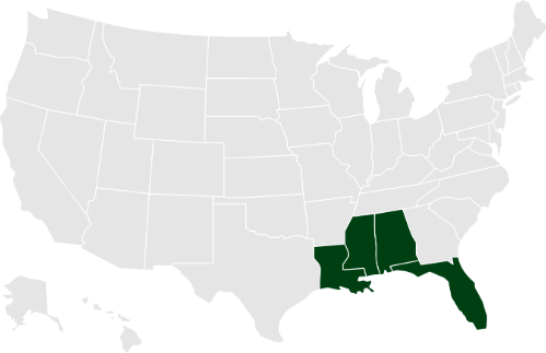 FL, LA, MS, AL